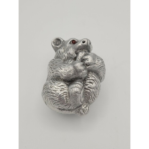 Vintage Arthur Court 1992 Metal Bear Cub Paperweight Figurine - Picture 3 of 5